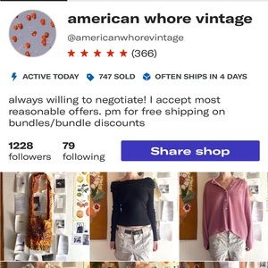 Meet the seller americanwhorevintage!